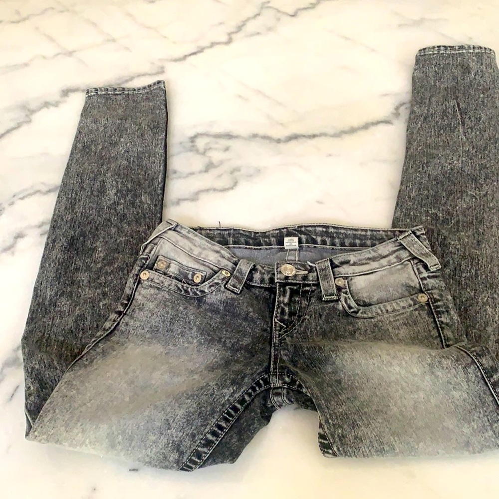 True religion skinny black washed jeans 26 x 31